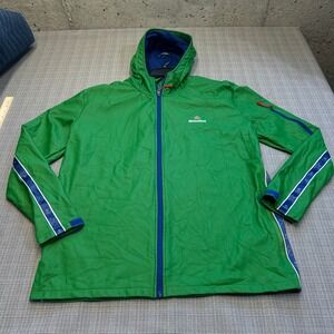 Heineken UEFA Champions League Jacket Men XL Green‎ Full Zip Hooded Faux Leather